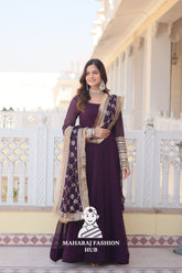 Sequins Dream in Faux Blooming β Special Designer Gown with Kali Cut Stitching